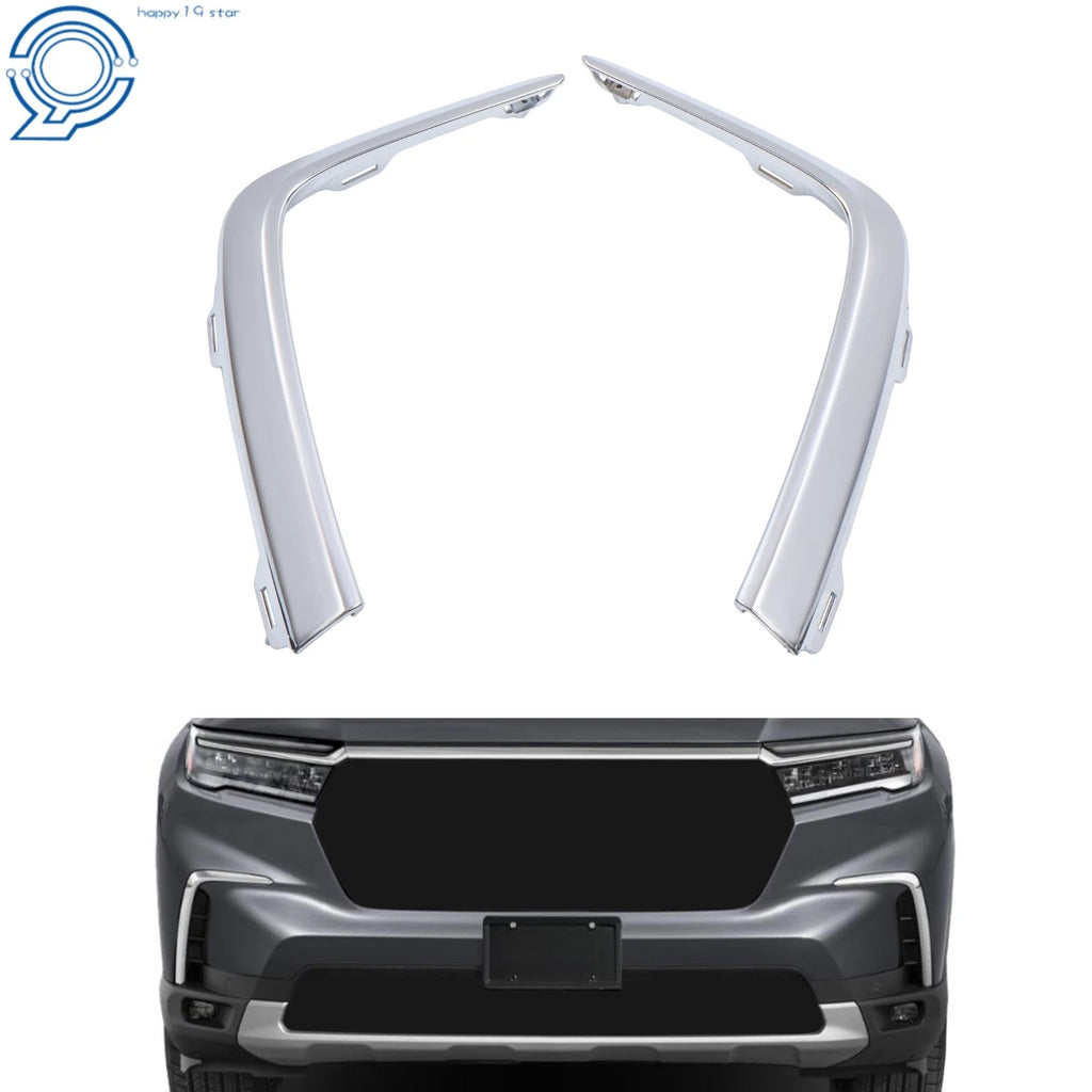 Set of 2 Bumper Trim Molding for Honda Pilot (2023–2025) Silver Chrome