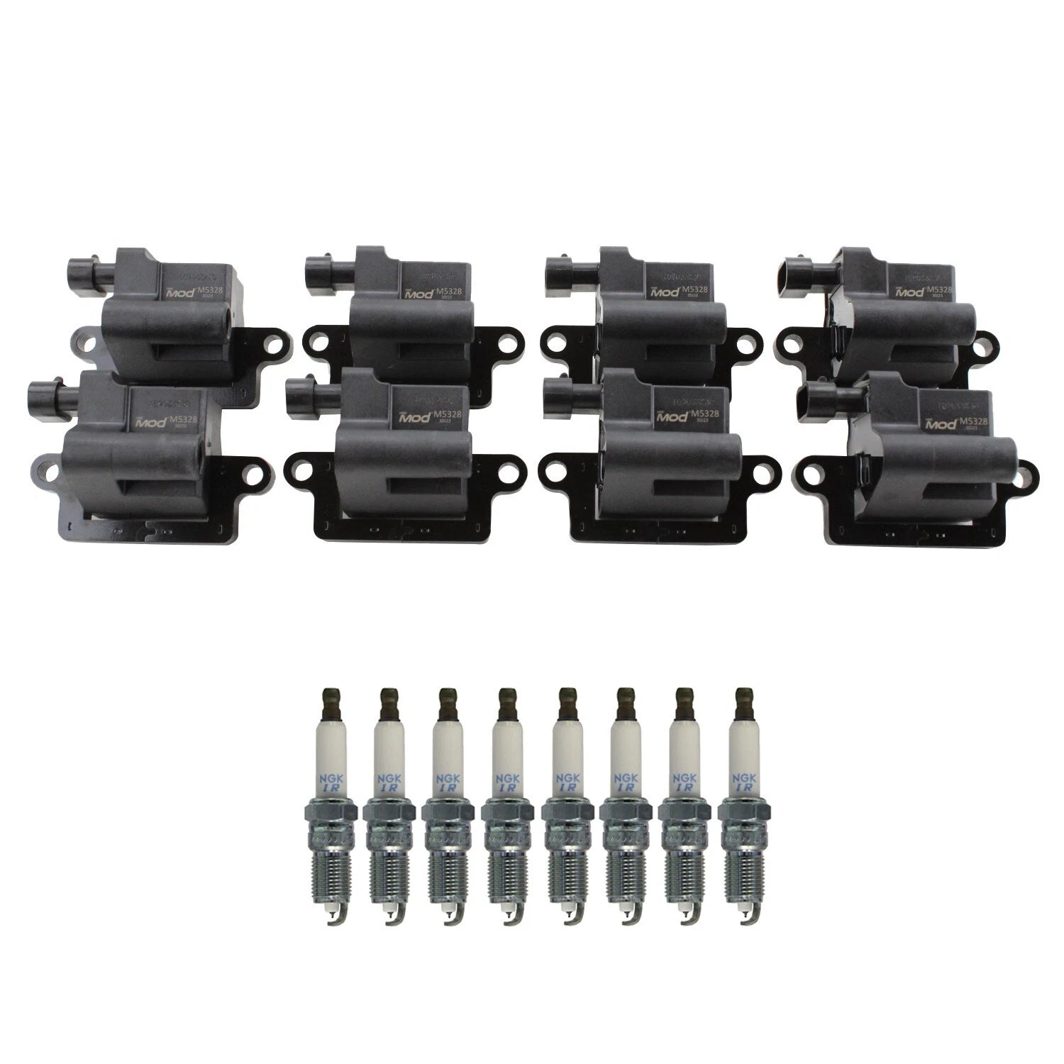 NGK Ignition Coil & 8 Iridium Spark Plugs Kit for Sierra 1500 2500 Tahoe Yukon (2007–2014)