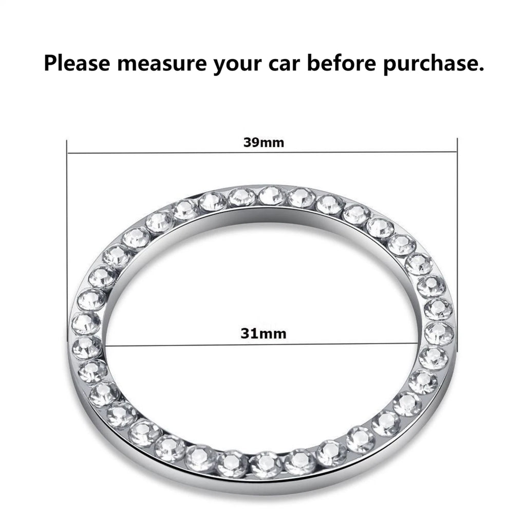 Bling Car Cup Holder Coasters Engine Start Button Ring Cover Decoration for Universal (2000-2025)
