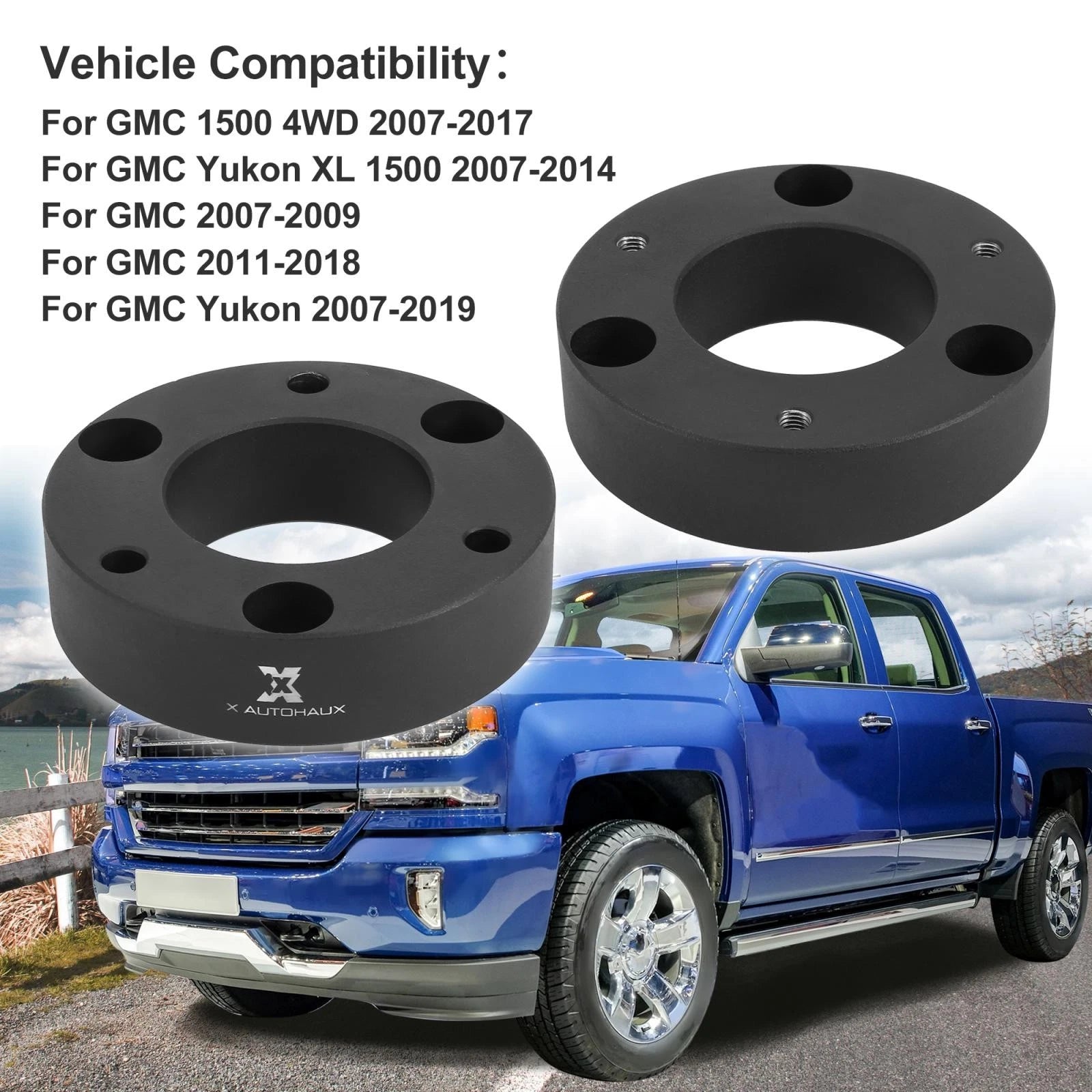2.5 Inch Front Leveling Lift Spacers Kit for Silverado GMC 1500 4WD (2007–2017)