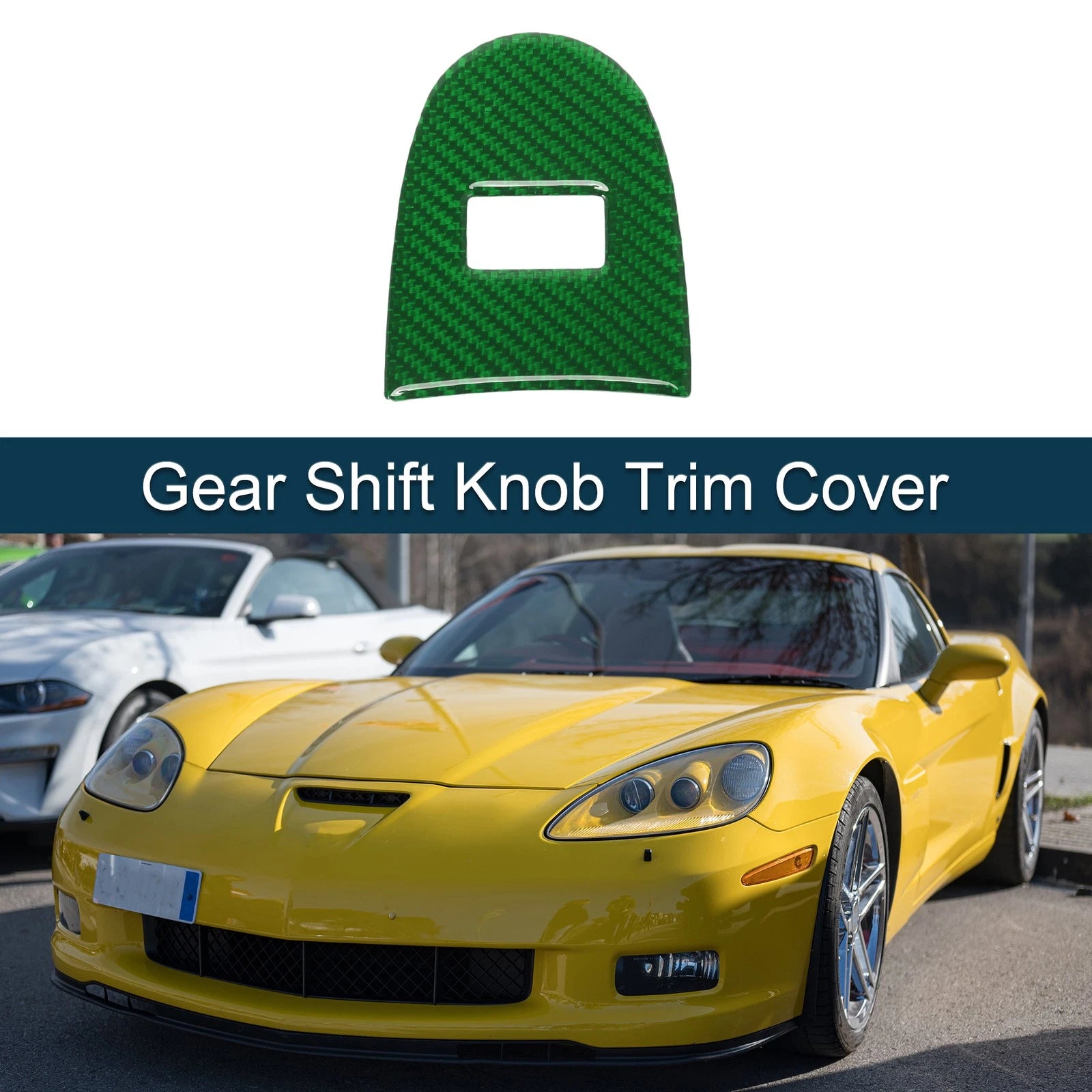 ABS Gear Shift Knob Cover Sticker for Chevrolet Corvette C6 Z06 (2005–2013) Green