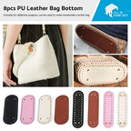 8X PU Leather Bag Bottom Oval for Knitting Crochet Accessories