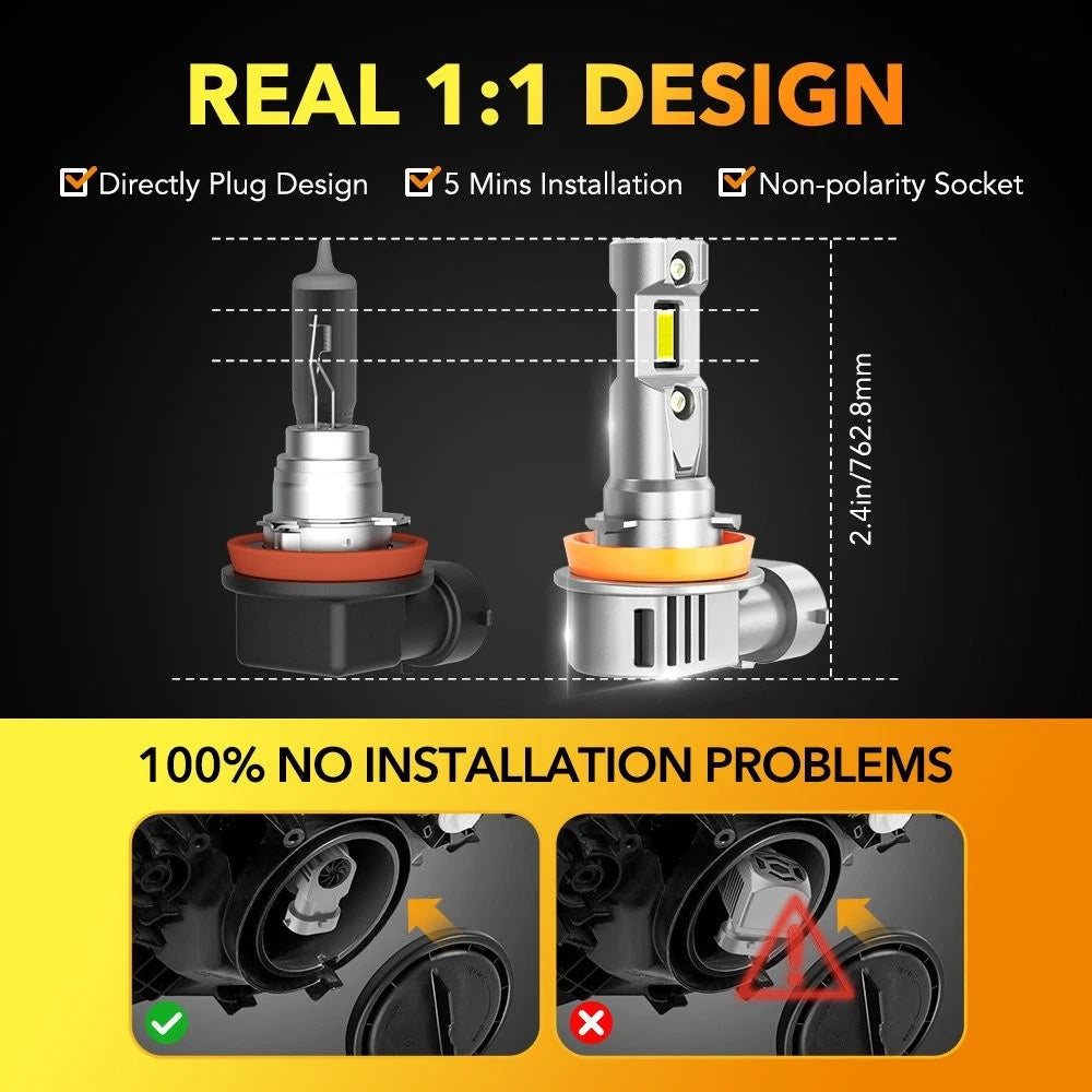 2X H11 LED Headlight Kit for OXILAM (6500K)