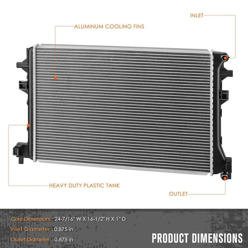 Cooling Radiator DPI-13617 for VW E-Golf Jetta 1.4T (2015–2020)