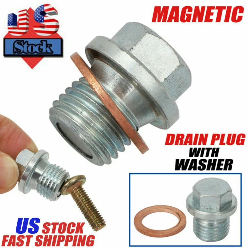Magnetic Oil Pan Drain Plug Bolt with Washer Gasket Seal for Cars Trucks (MDP541S)