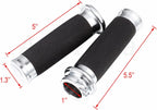 25mm Chrome Handlebar Hand Grips for Harley Sportster, Dyna, Softail (2004-2023)