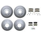 Front and Rear Brake Kit Disc Rotors & Ceramic Pads for Chrysler Dodge Jeep