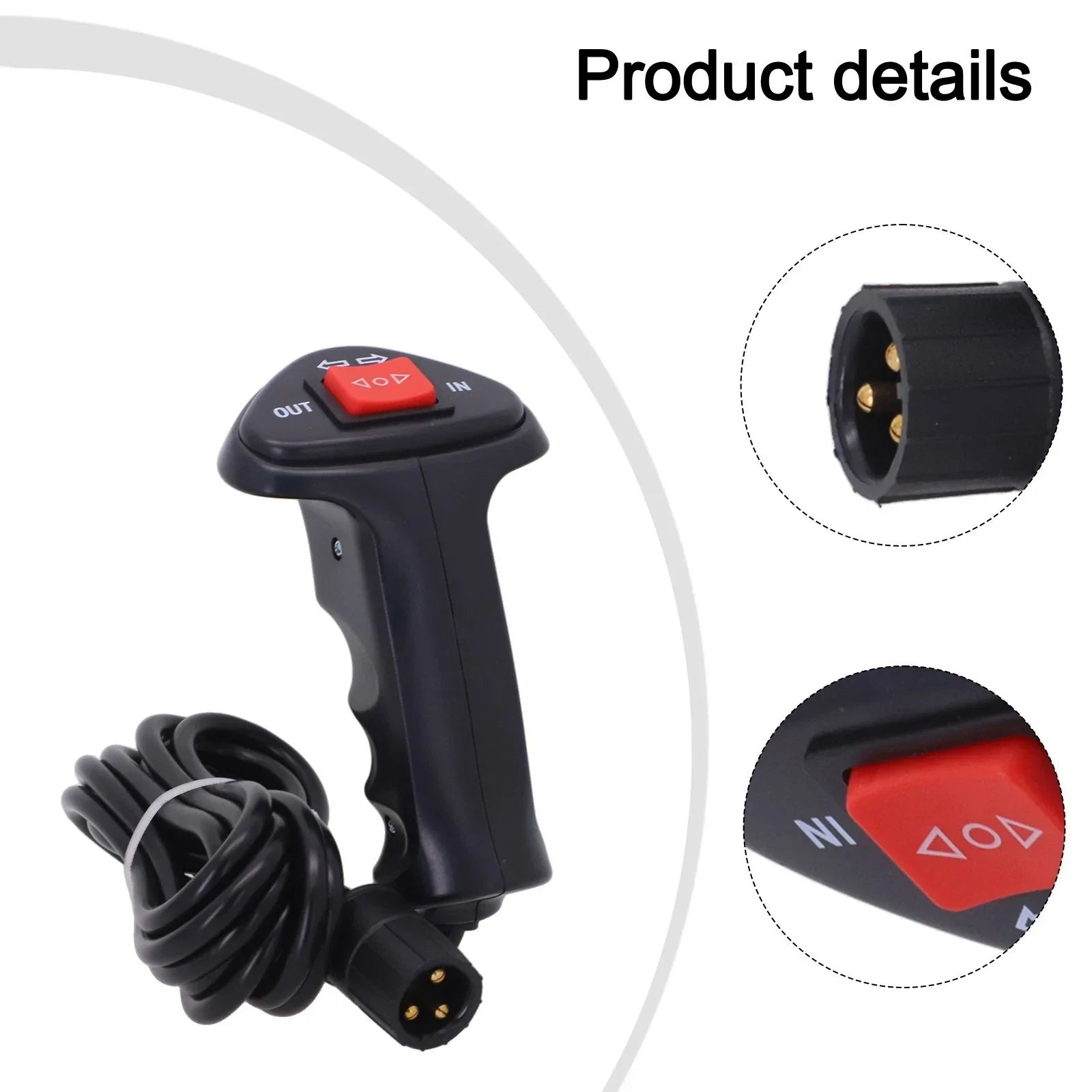 Handheld Electric Winch Remote Control for 3-Pin Interfaces