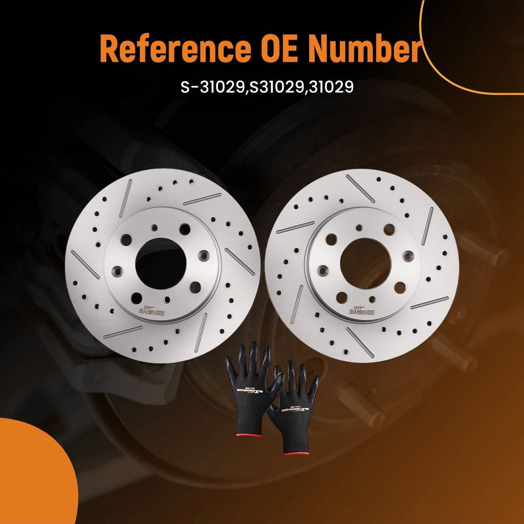 Set of 2 Front Brake Rotors for Honda Civic/CRX/Civic Del Sol (1990–2000)