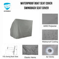 Waterproof Swing Back Seat Cover for Boat Pontoon (20"D x 36"W x 36"H)
