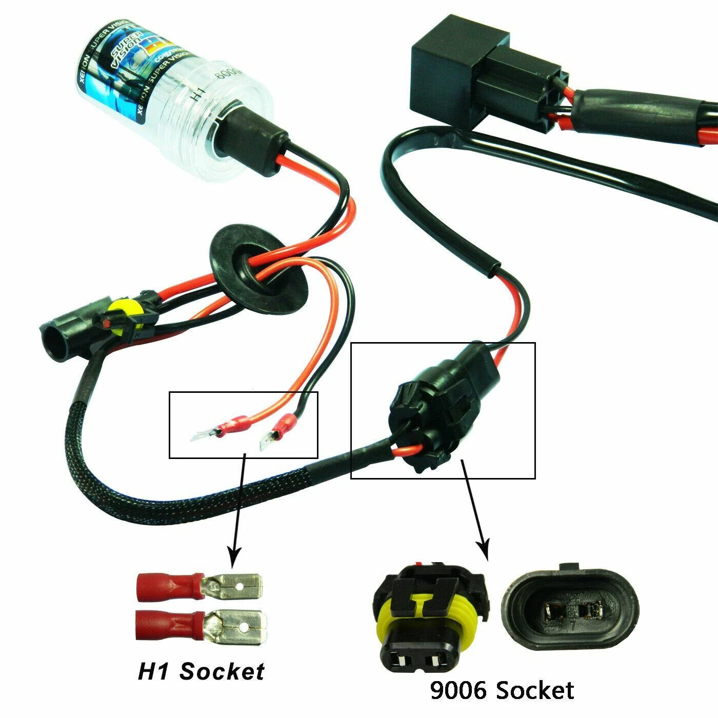Relay Wiring Harness for HID Headlight DRL Conversion Adapter (9005-9006)