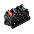 4 Way Blade Fuse Holder Box for Marine Kit Car Boat (12V 24V)