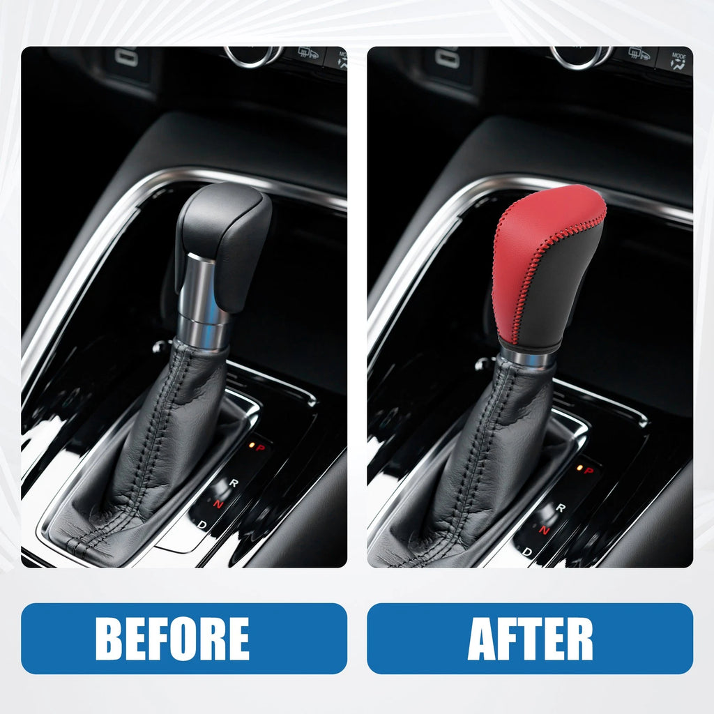 Gear Shifting Knob Cover for Nissan Rogue (2017) PU Leather Black
