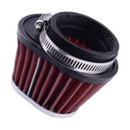 55mm Red Air Filter Cone for Car Motorcycle - Includes Clamp (Fits Various Models)