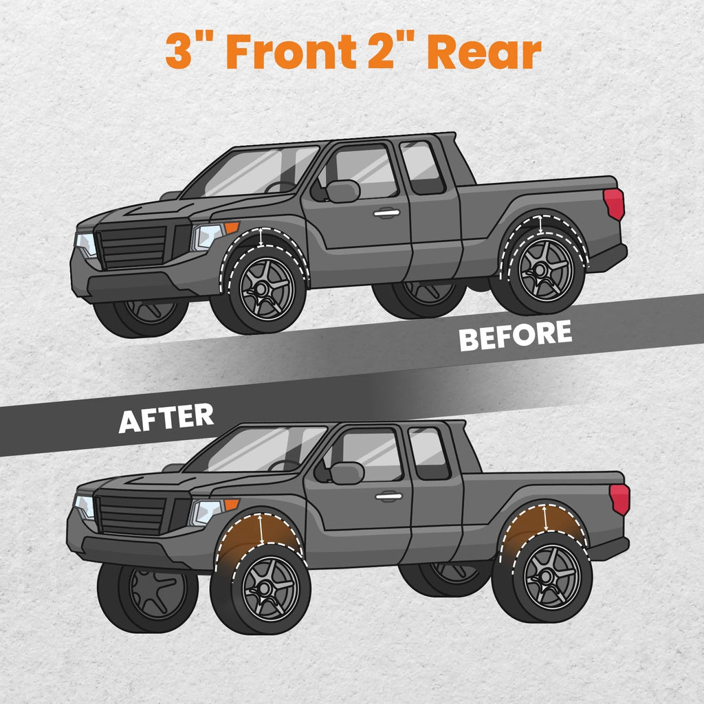 3" Front 2" Rear Leveling Lift Kit Block for Toyota Tacoma (1995–2004)