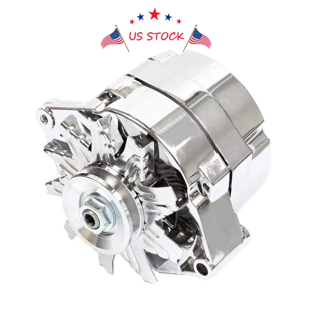 Chrome 12V Alternator for Chevy BBC SBC (1969-1995)