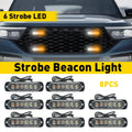 8X Amber/White 6LED Emergency Beacon Strobe Light for Trucks (YYYY–YYYY)