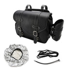 Pu Side Tail Bag Saddlebag for Scooter Motorcycle (Color Matching, Black)