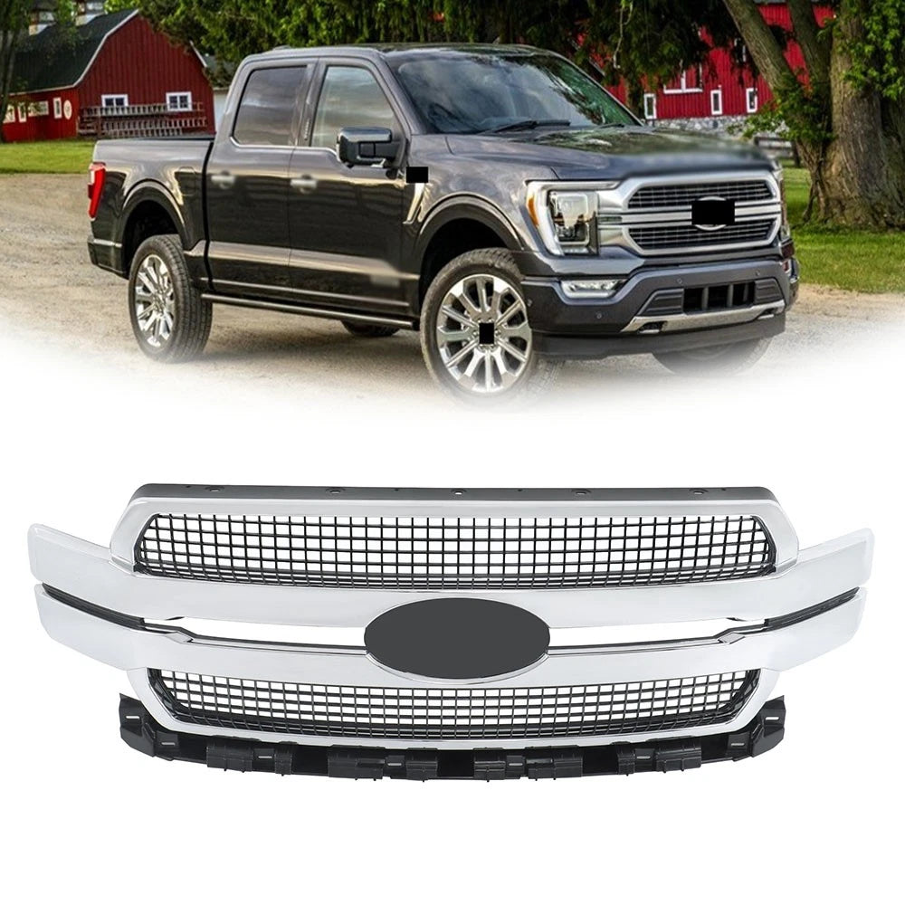 Front Bumper Grille for Ford F150 XLT (2021–2022) Chrome Trim
