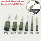 Rubber Polishing Burrs Set of 4 with 1/8 Inch Shank (4-12mm, 50mm Length)