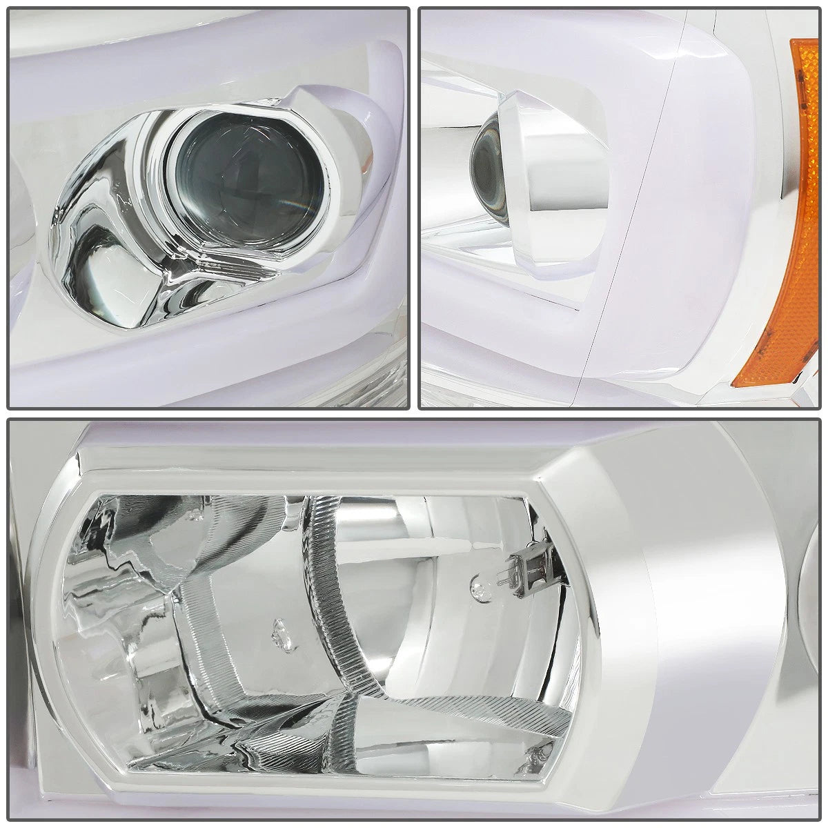 LED Sequential Chrome Amber Projector Headlight for Dodge Ram (2006–2009)