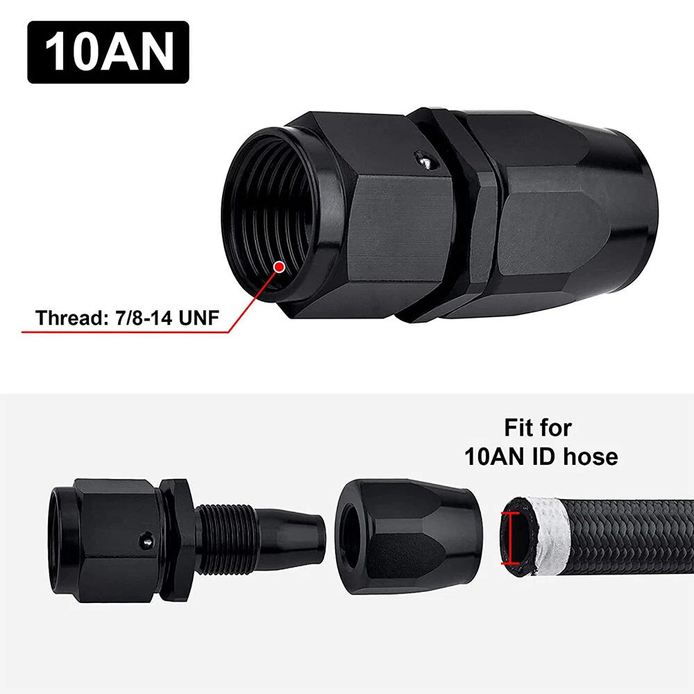 Set of 4 Straight Swivel Hose End Fittings for CPE Hose