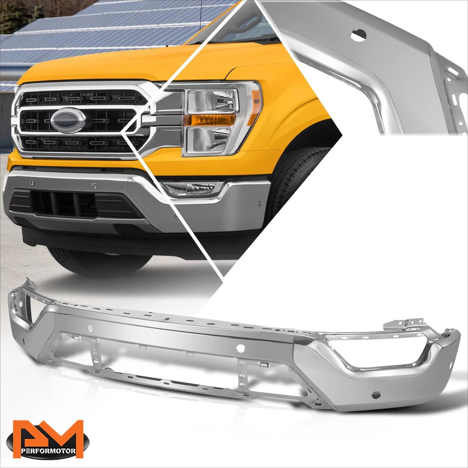 Front Bumper Face Bar for GMC Sierra 1500 Limited (2016–2019) w/ Fog Light Cutouts