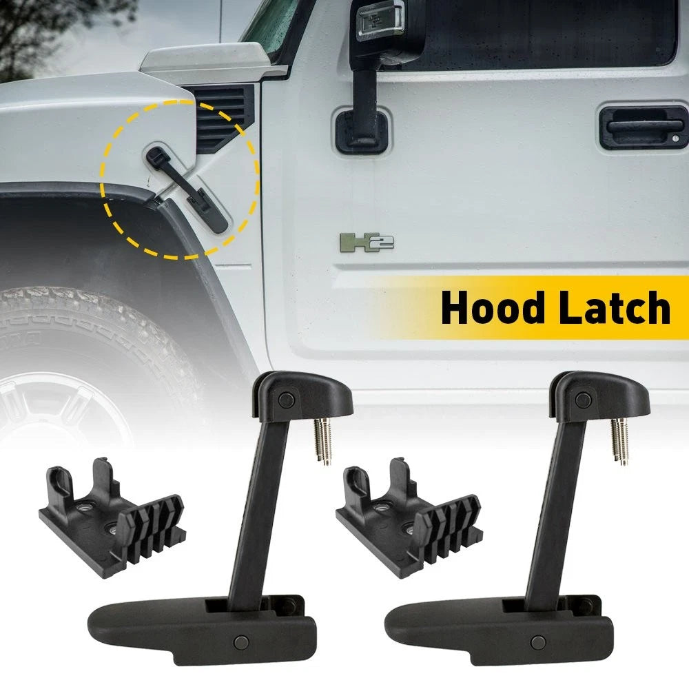 2X Black Hood Latch for Chevrolet C4500 C5500 C6500 C7500 (2003–2009)