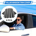 8pcs Door Pillar Window Trim for Hyundai Tucson (2016-2018) Carbon Fiber Black