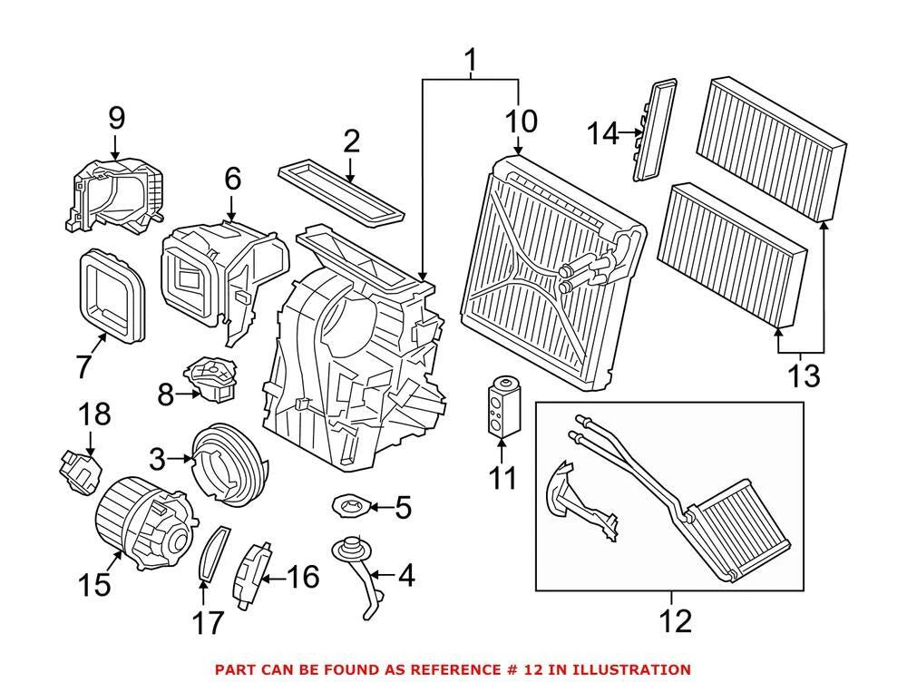HVAC Heater Core for BMW (64119297754)