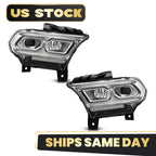 Set of 2 Chrome Full LED Headlights for Dodge Durango (2021–2025)