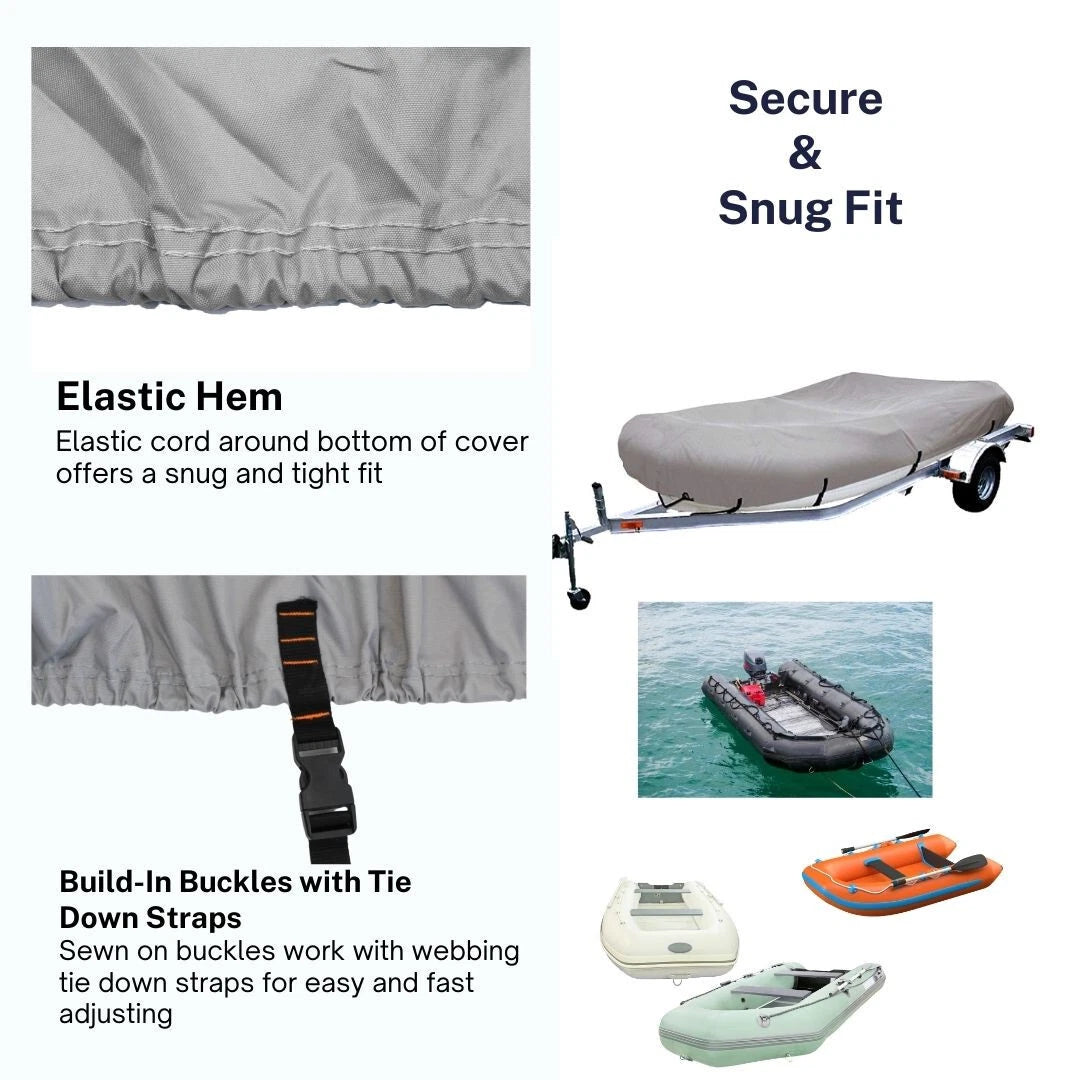 Rigid Inflatable Boat Cover for 9'-10' RIB (Fits Heavy Duty Trailerable)