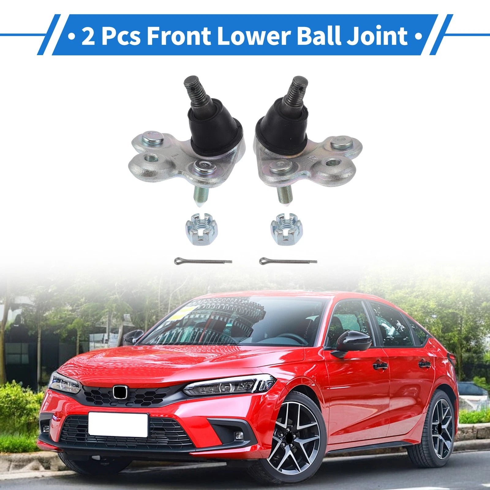 2X Front Lower Ball Joints for Honda Civic (2006–2011) No.K500069/K500070