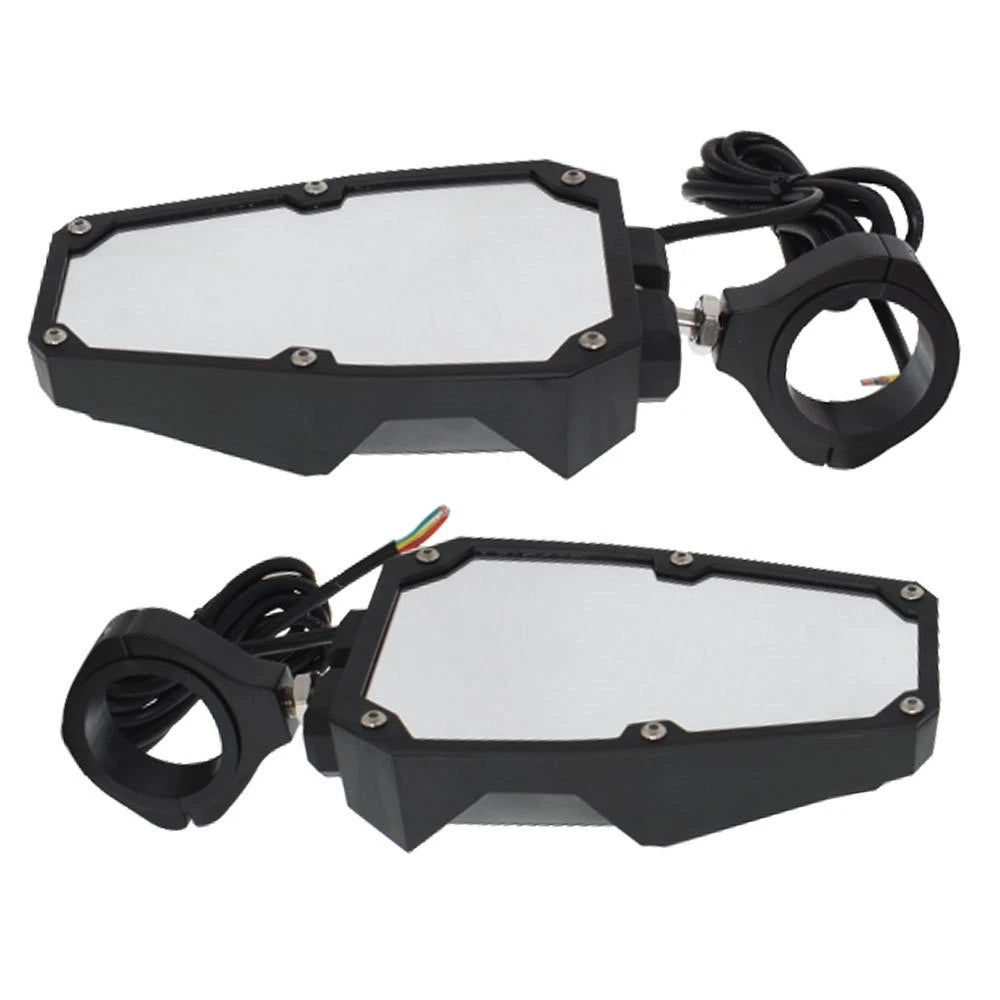 Set of 2 Roll Cage Rear View Side Mirrors with LED for Polaris RZR