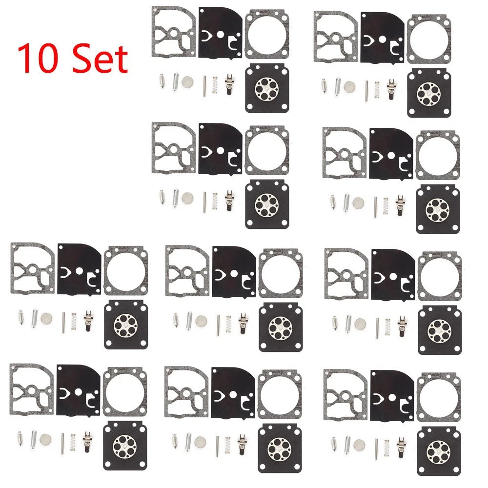 Set of 10 Carburetor Gasket Kits for Zama RB-129 C1M-W26A C1M-W26B C1M-W26C
