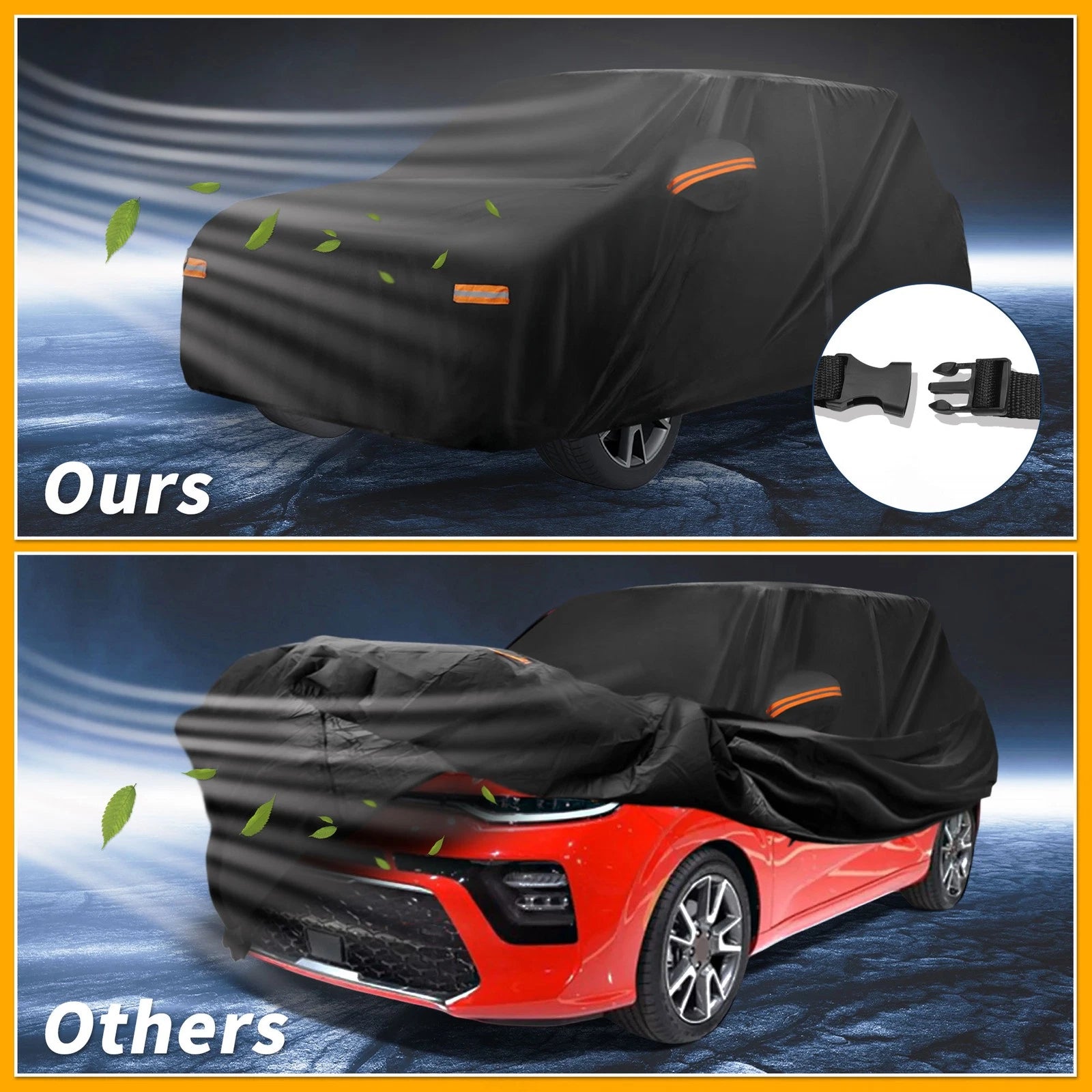 Waterproof All Weather Car Cover for Kia Soul (2010–2023) 190T-PU Zipper