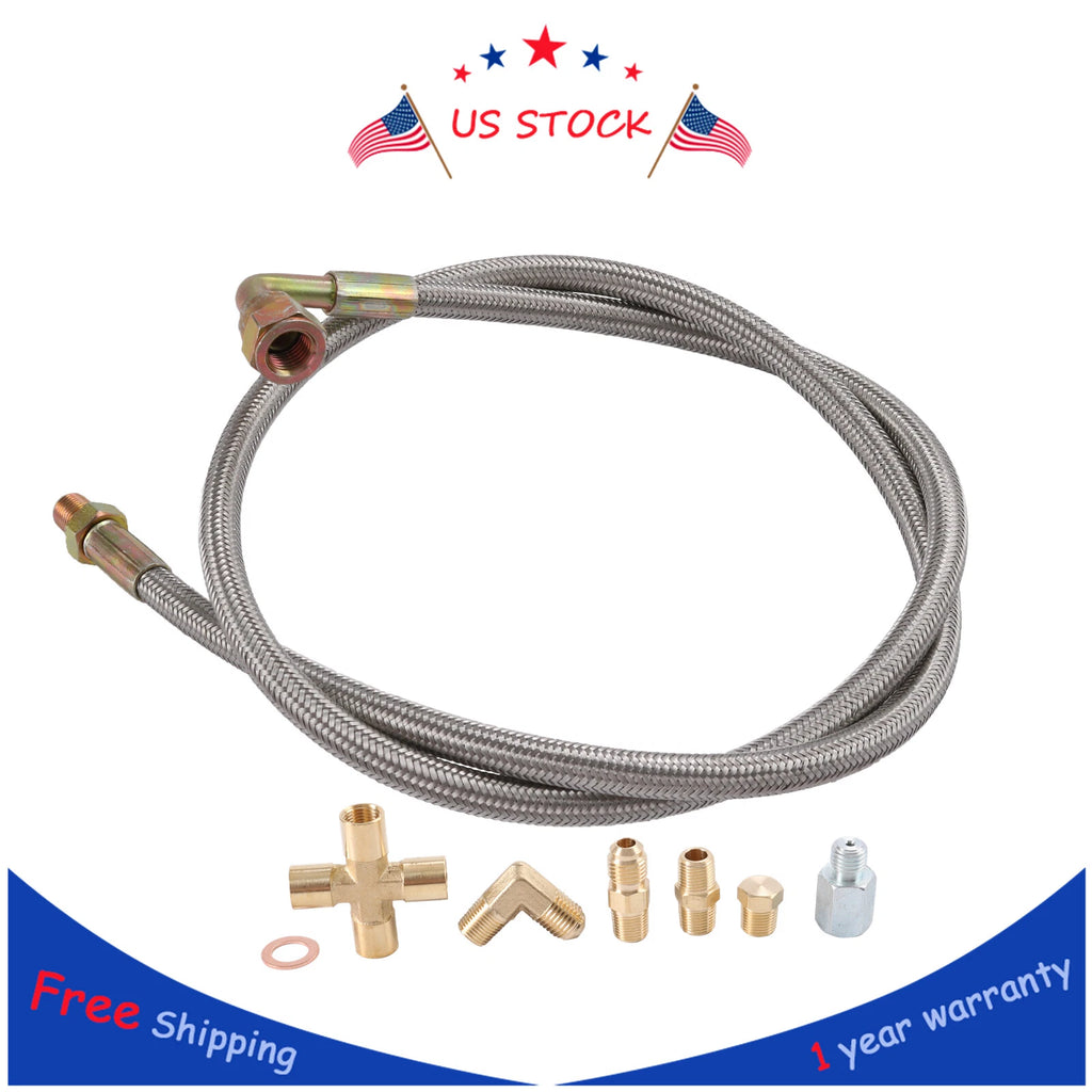 Turbo Oil Feed Line Kit for T3 T4 T04E GT35 GT45 (1/8 NPT)