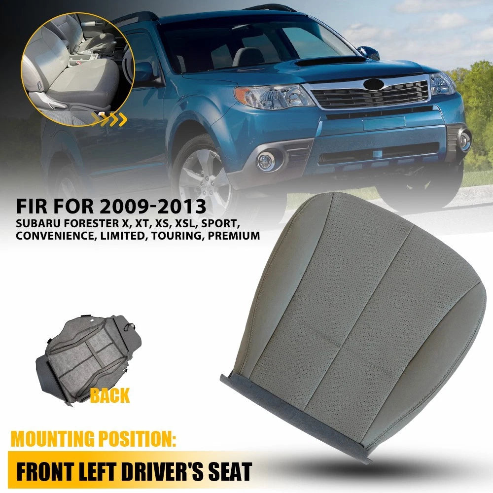 Driver Bottom Leather Seat Cover for Subaru Forester (2009–2013) Gray
