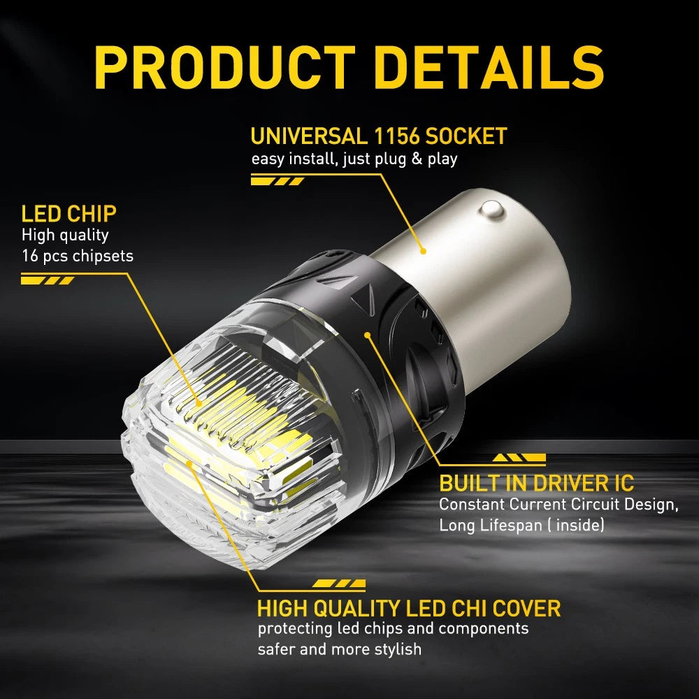 2X 1156 7506 LED Backup Reverse Lights Bulbs for AUXITO (6500K)