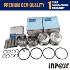 Set of 4 Pistons with Rings for Yanmar 4TNE88 (88mm)