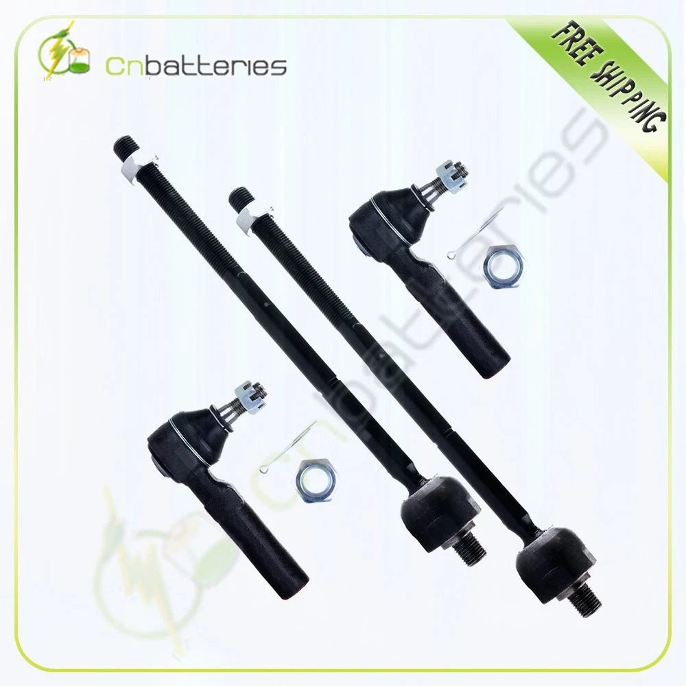 Set of 4 Front Complete Inner & Outer Tie Rods for Plymouth Neon (2000–2010)
