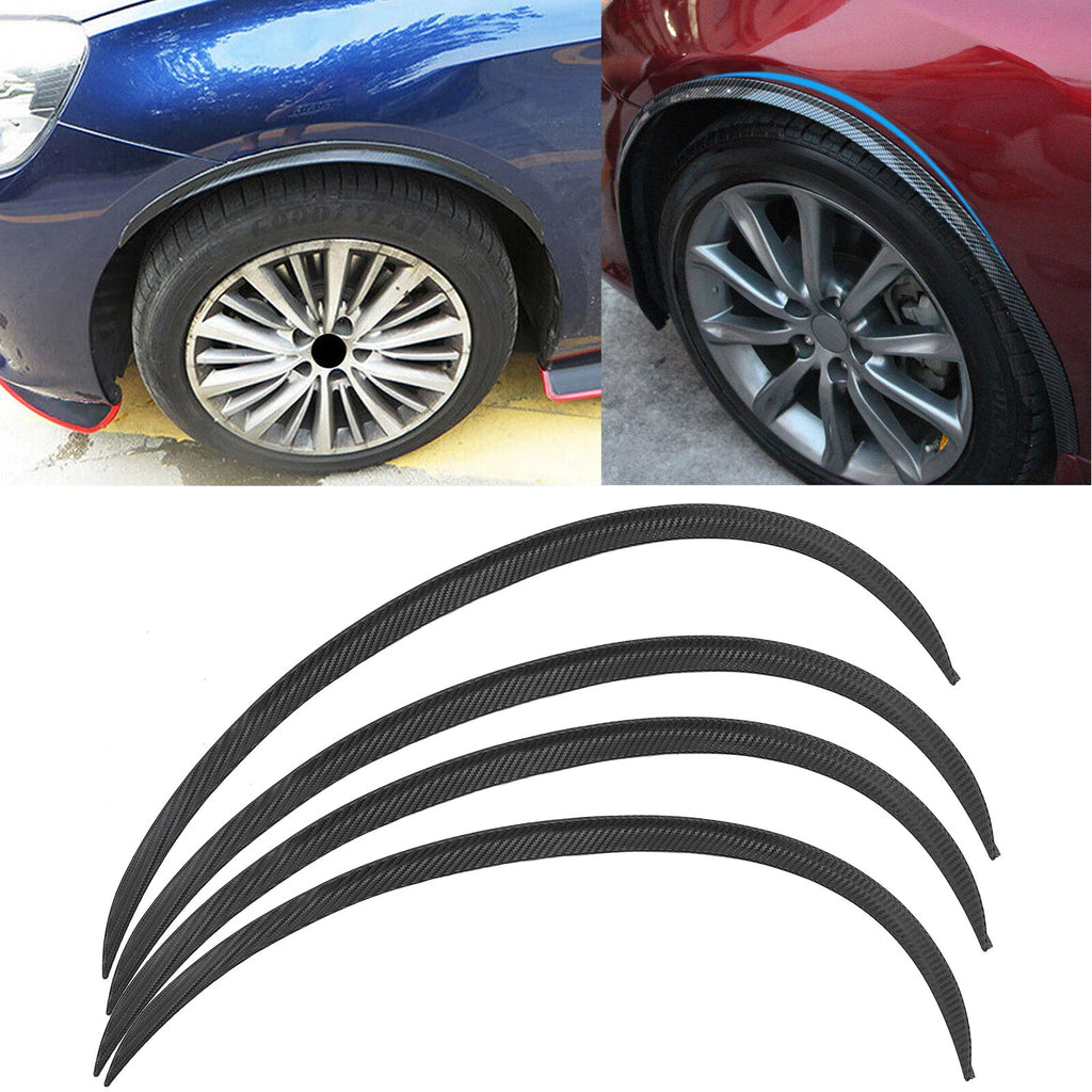 Set of 4 Carbon Fiber Style Wheel Arch Protector Trim for Cars