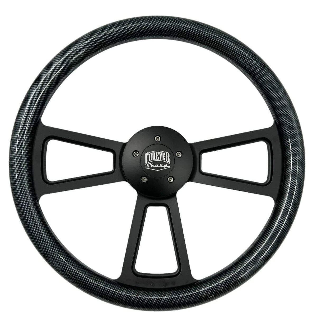 Steering Wheel Cover 18 Inch Black Carbon Fiber for Peterbilt Kenworth ( )