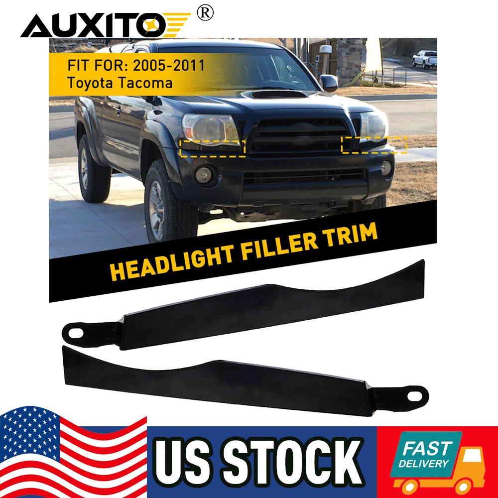 Set of 4 Front Bumper Grille Headlight Filler Trim Panels for Toyota Tacoma (2005–2011)