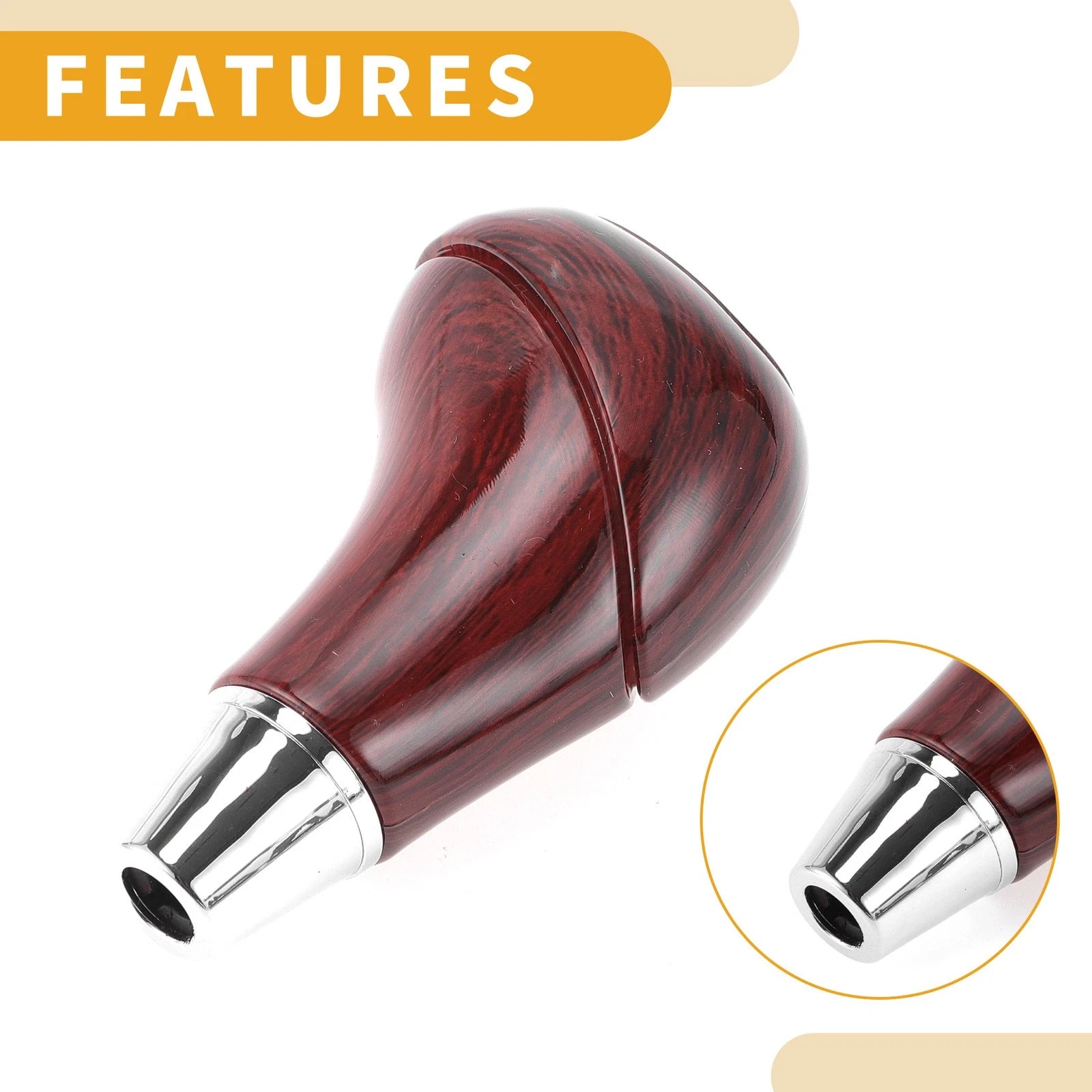6 Speed Gear Shifter Knob for Mercedes-Benz C-Class (1993–2000) Brown Plastic