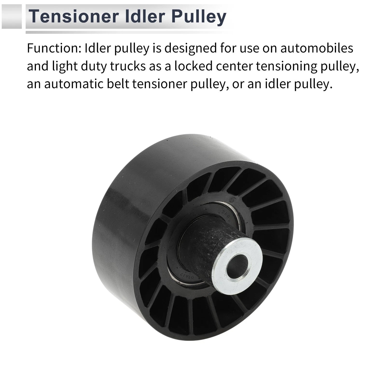 Drive Belt Idler Pulley for Ford Transit (2006–2014) No. 6C1Q6C344AB Black