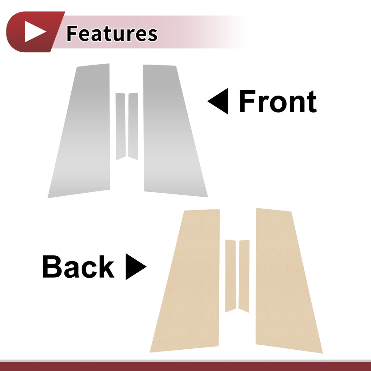 Set of 4 Door Pillar Window Trim for Mercedes-Benz CLS (2017–2019) Chrome