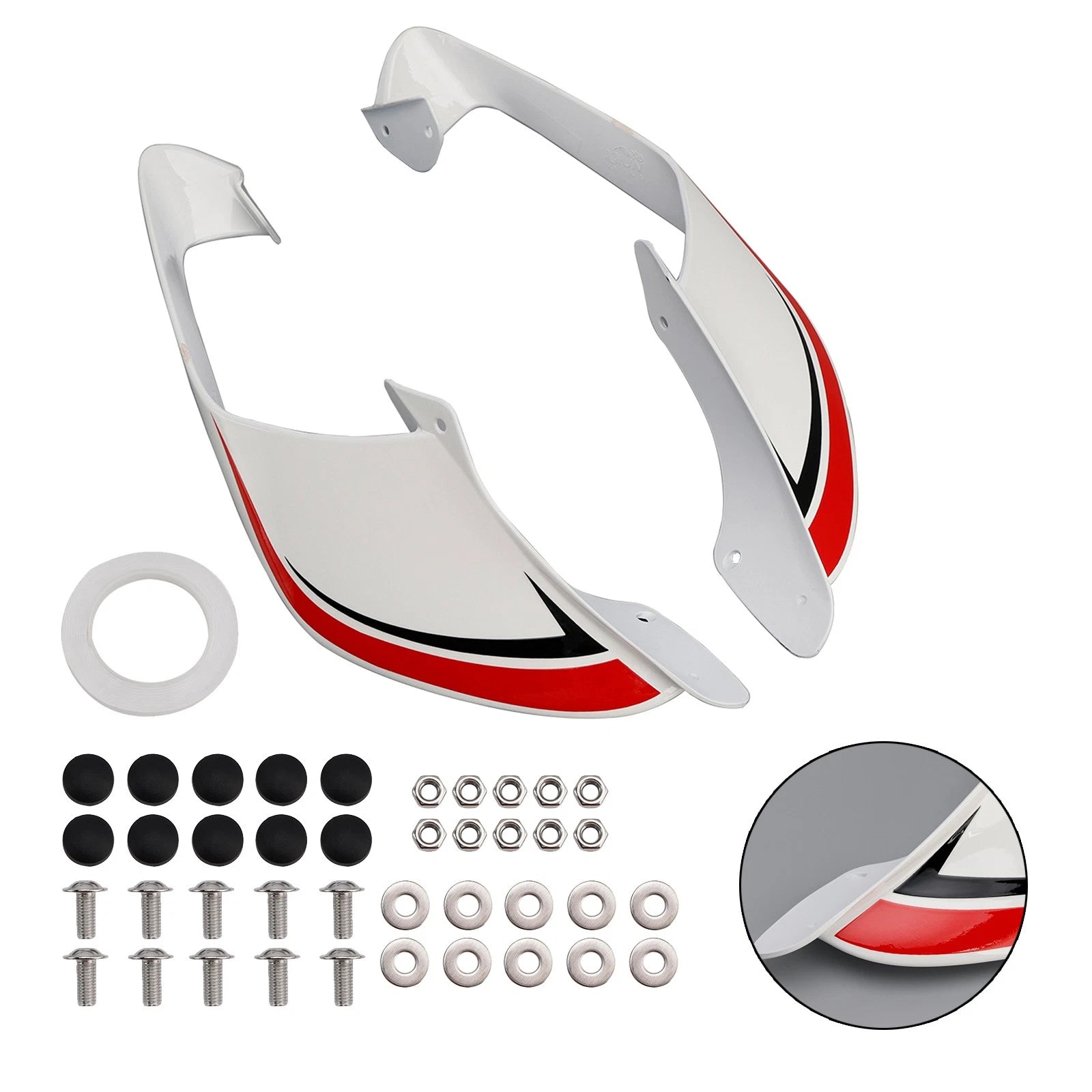 Front Side Winglets for Yamaha YZF R1 R1M (2021–2024) White Red