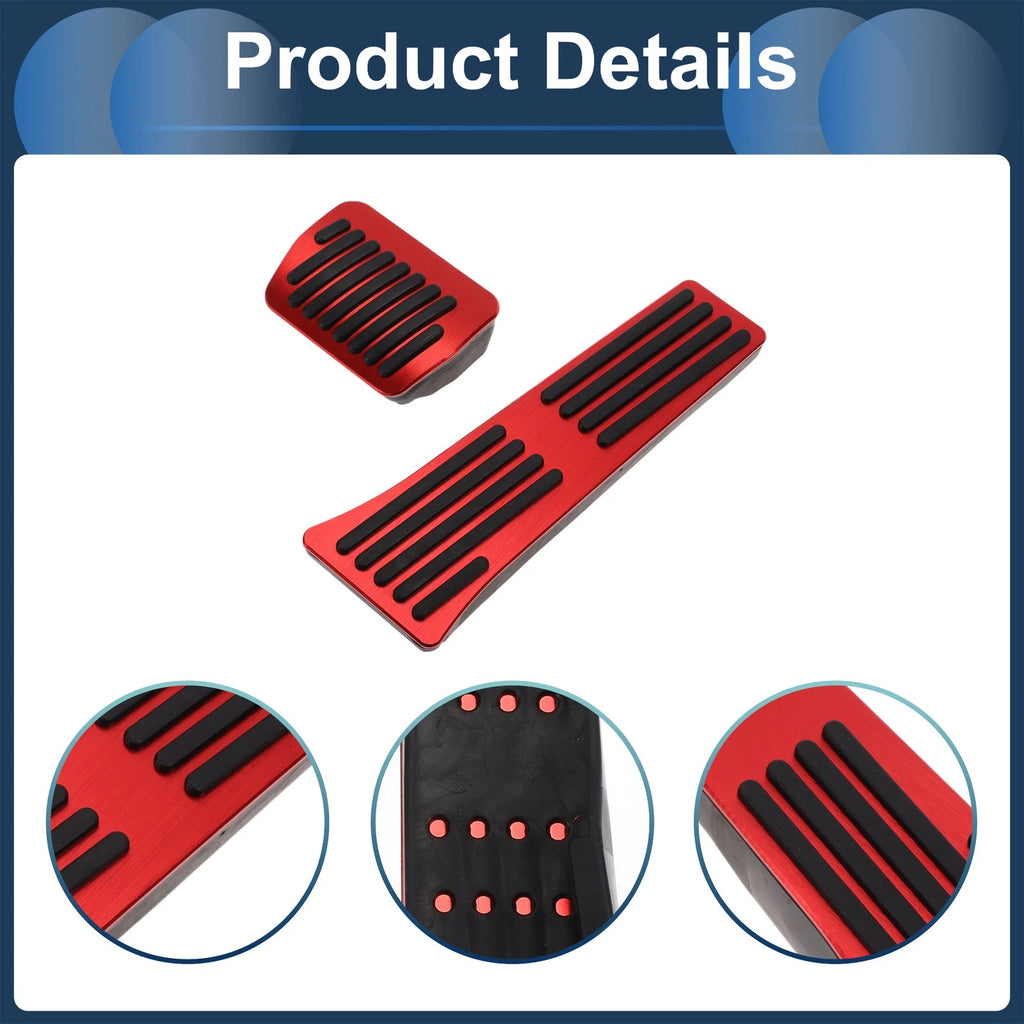 2X Automatic Foot Accelerator Pedal Covers for Ford Explorer (2020–2023) Red