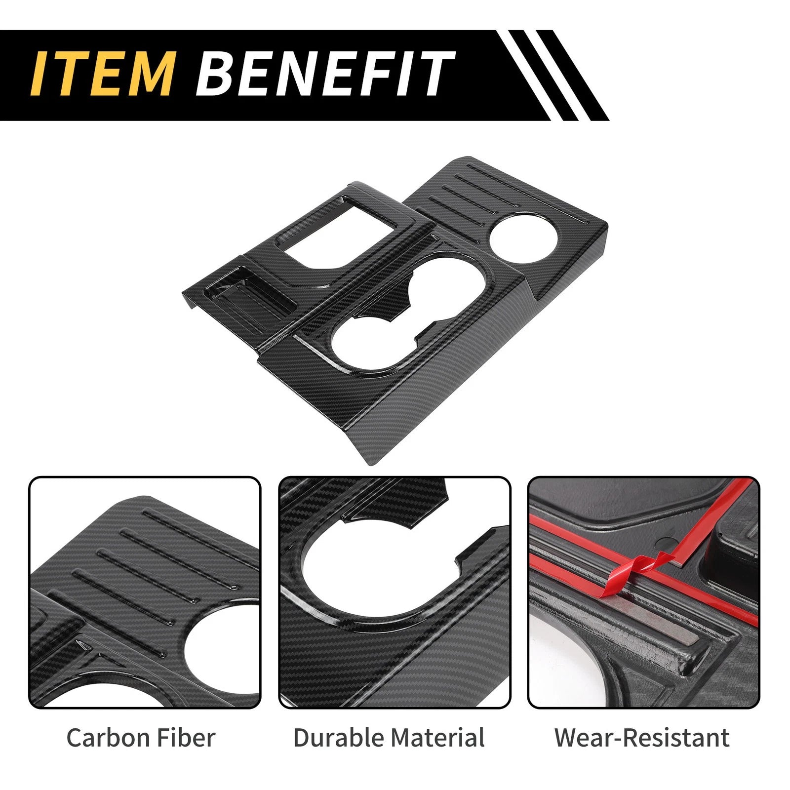Carbon Fiber Gear Shift Frame Panel Cover Trim for Toyota Tundra (2014–2021)